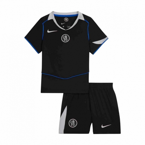 Kids Chelsea Third Soccer Jersey Kit(Jersey+Shorts) 25/26 Black