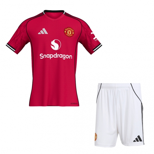 Manchester United Home Soccer Jersey Kit 2025/26 (Jersey+Shorts)