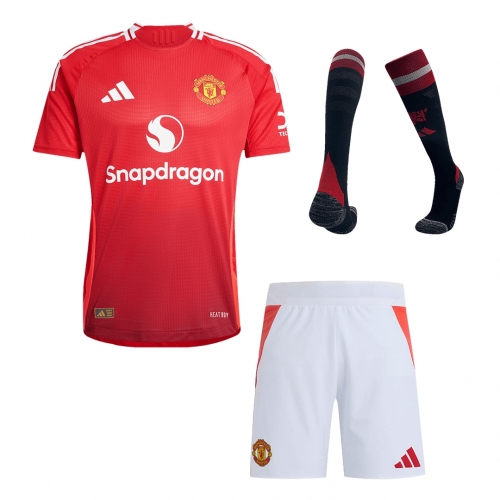 Manchester United Home Soccer Jersey Kit Authentic (Jersey+Shorts+Socks)