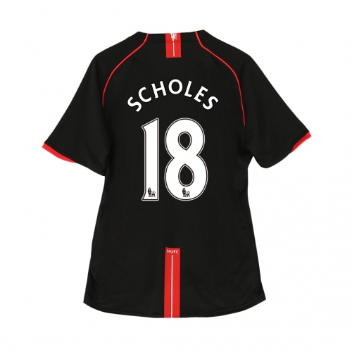 Manchester United SCHOLES #18 Away Soccer Jersey Retro 2007/08