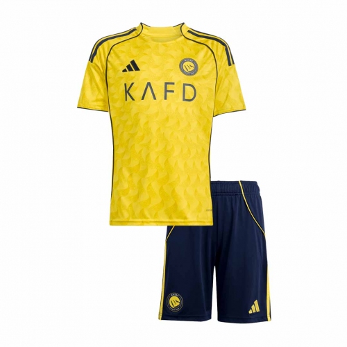 Kids Al Nassr Home Soccer Jersey Kit 25/26 Yellow