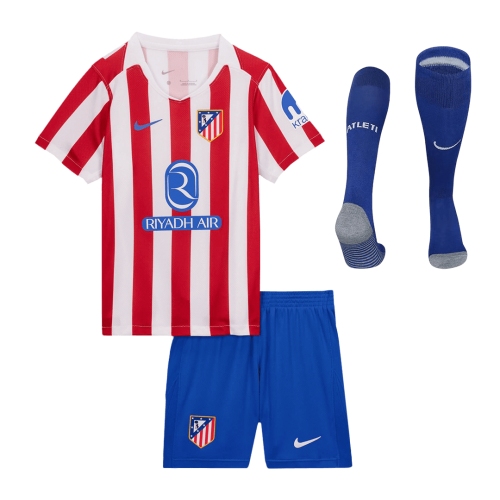Kid's Atletico Madrid Home Soccer Jersey Kit(Jersey+Shorts+Socks) 2025/26 Red&White