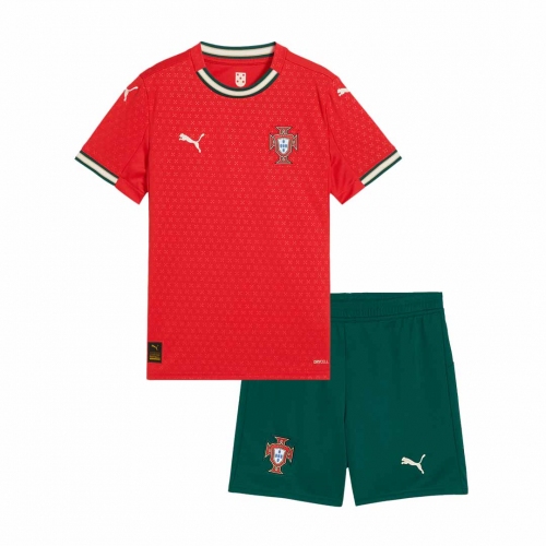Portugal Home Soccer Jersey Kit 2025 Kids(Jersey+Shorts)