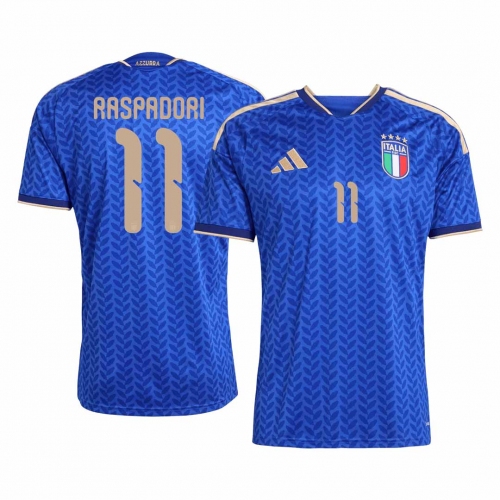 RASPADORI #11 Italy Home Soccer Jersey World Cup 2026 Blue