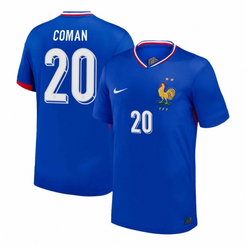 COMAN #20 France Euro Home Soccer Jersey Blue