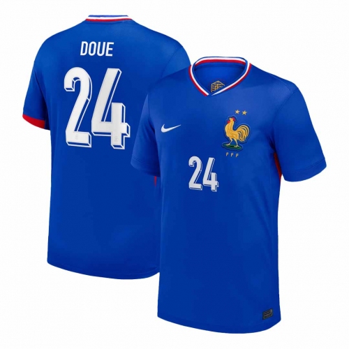DOUE #24 France Euro Home Soccer Jersey Blue