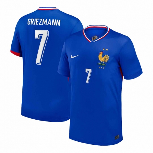 GRIEZMANN #7 France Euro Home Soccer Jersey Blue