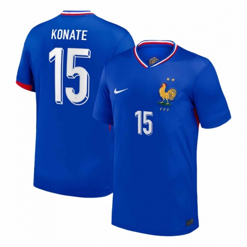 KONATE #15 France Euro Home Soccer Jersey Blue
