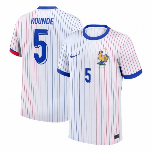 KOUNDE #5 France Euro Away Soccer Jersey White