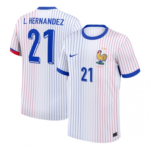 L.HERNANDEZ #21 France Euro Away Soccer Jersey White
