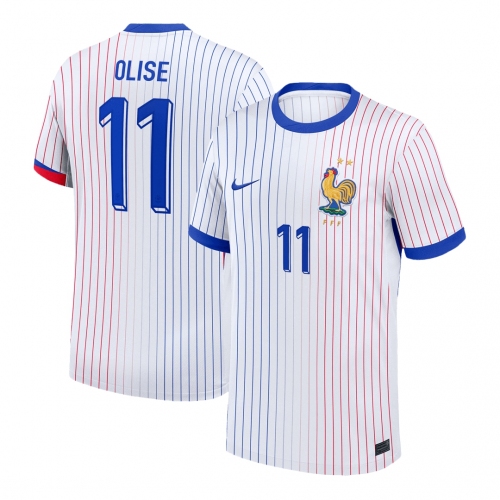 OLISE #11 France Euro Away Soccer Jersey White