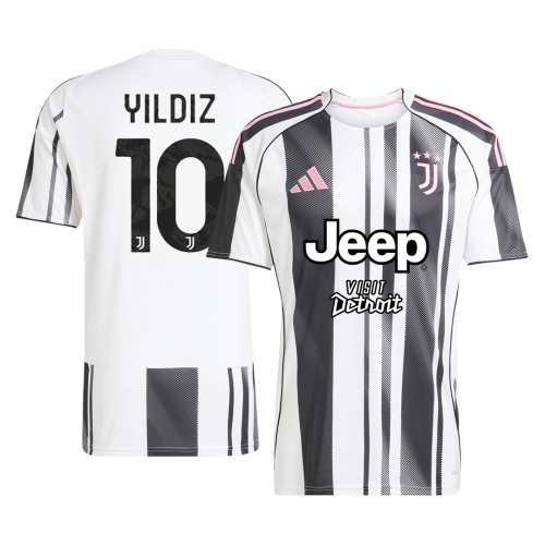 YILDIZ #10 Juventus Home Soccer Jersey 2025/26 Black&White