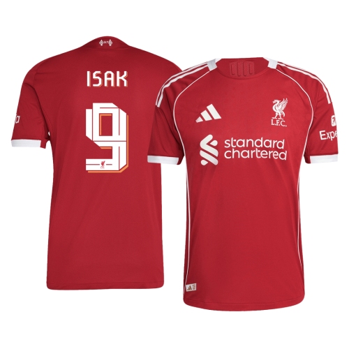 ISAK #9 Authentic Liverpool Home Soccer Jersey 25/26 Red