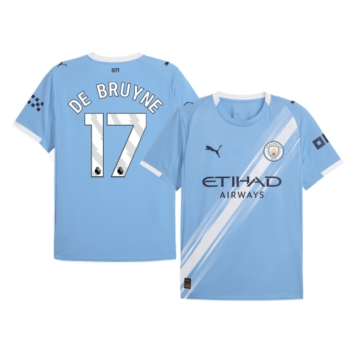 DE BRUYNE #17 Manchester City Home Soccer Jersey 2025/26 Blue