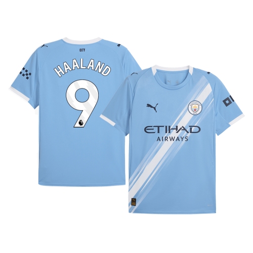 HAALAND #9 Manchester City Home Soccer Jersey 2025/26 Blue