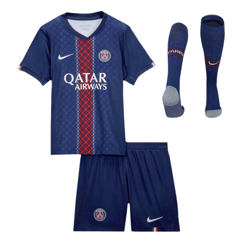 Kid's PSG Home Soccer Jersey Kit(Jersey+Shorts+Socks) 2025/26 Navy