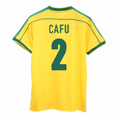 Brazil CAFU #2 Home Soccer Jersey Retro 1998