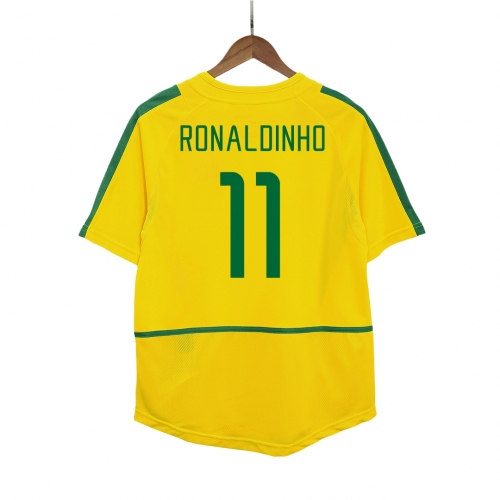 Brazil RONALDINHO #11 Home Soccer Jersey Retro 2002/03