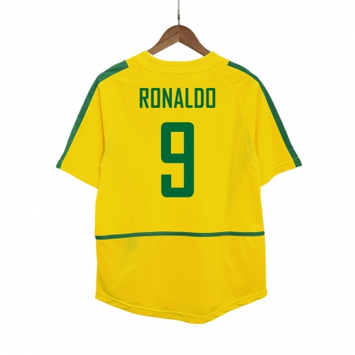 Brazil RONALDO #9 Home Soccer Jersey Retro 2002/03