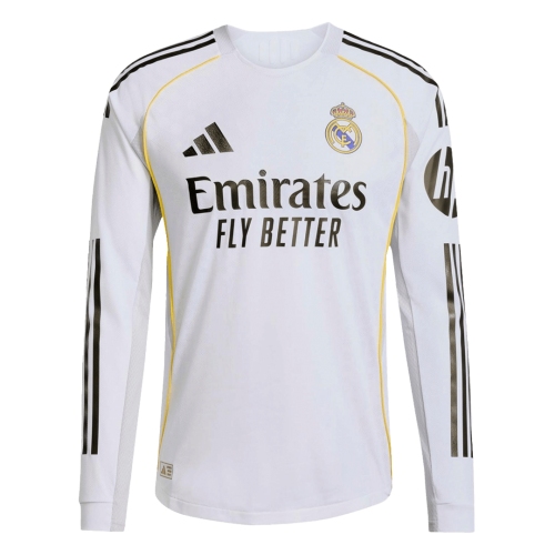 Real Madrid Long Sleeve Home Soccer Jersey 2025/26