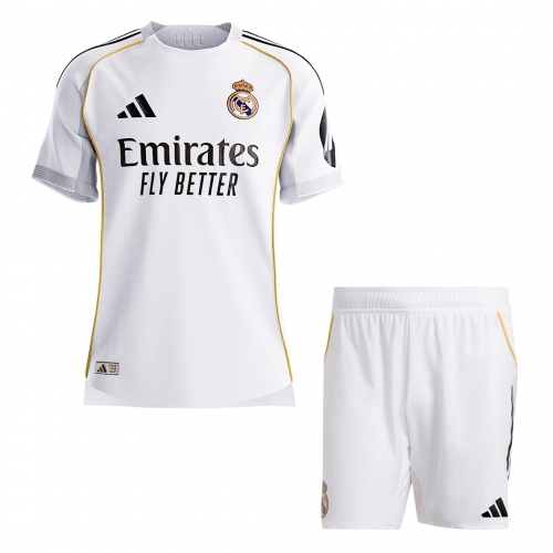 Real Madrid Home Soccer Jersey Kit Authentic 2025/26 (Jersey+Shorts)