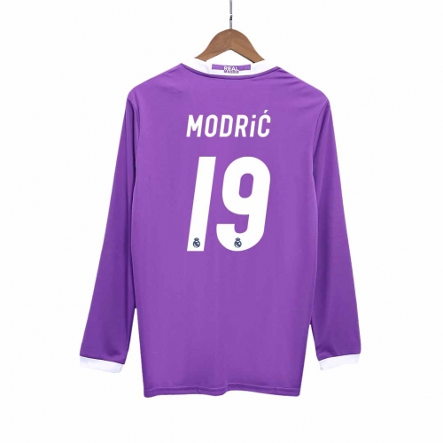 Real Madrid MODRI? #19 Away Soccer Jersey Retro 2016/17 - Long Sleeve