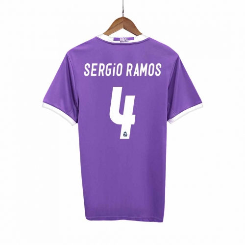 Real Madrid SERGIO RAMOS #4 Away Soccer Jersey Retro 2016/17