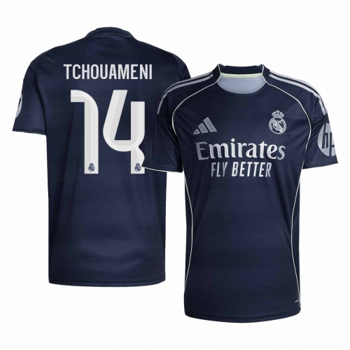 Real Madrid TCHOUAMENI #14 Away Soccer Jersey 2025/26