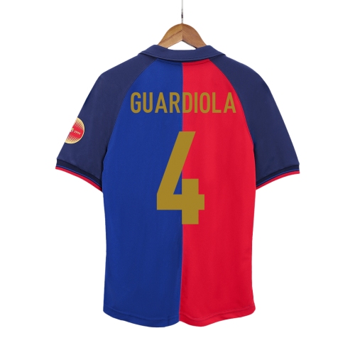 Barcelona GUARDIOLA #4 Home Soccer Jersey Retro 1999/00 - 100th Anniversary