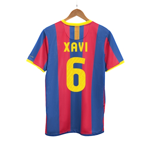 Barcelona XAVI #6 Home Soccer Jersey Retro 2010/11