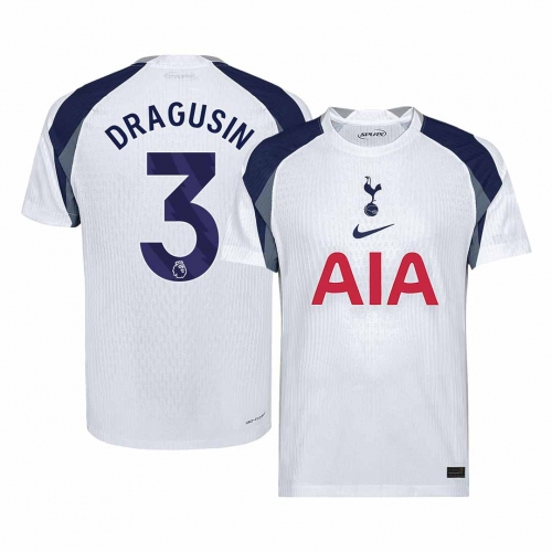 DRAGUSIN #3 Authentic Tottenham Hotspur Home Soccer Jersey 2025/26 White