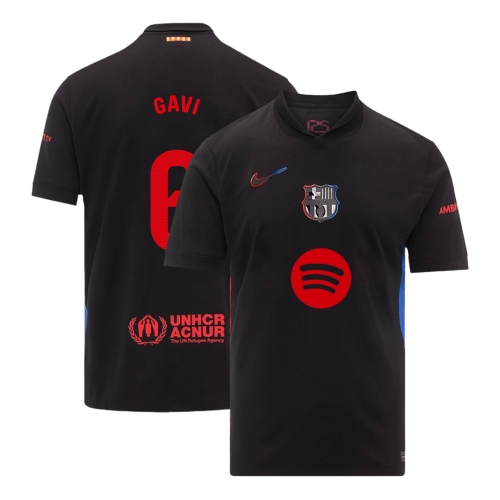 Barcelona GAVI #6 Away Soccer Jersey 2024/25- Spotify Logo Without Text
