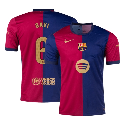 Barcelona GAVI #6 Home Jersey 2024/25 - Spotify Logo Without Text