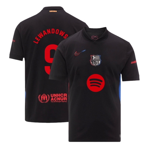 Barcelona LEWANDOWSKI #9 Away Soccer Jersey 2024/25- Spotify Logo Without Text