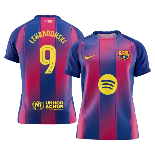 Barcelona LEWANDOWSKI #9 Home Soccer Jersey 2025/26 - UCL Edition