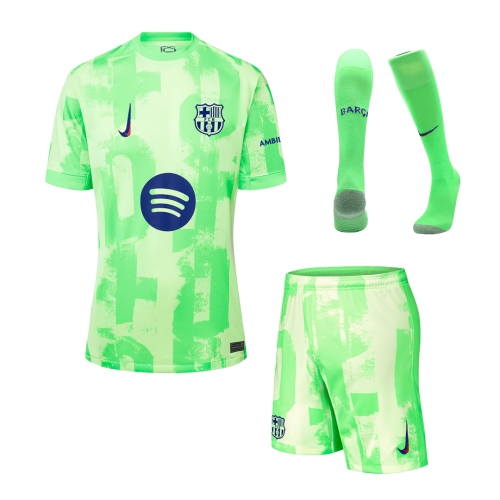 Barcelona Third Away Soccer Jersey Kit 2024/25 (Jersey+Shorts+Socks) - (Spotify Logo Without Text)