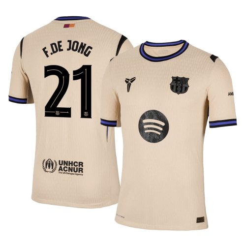 Barcelona F.DE JONG #21 Away Soccer Jersey Authentic 2025/26 - UCL Edition