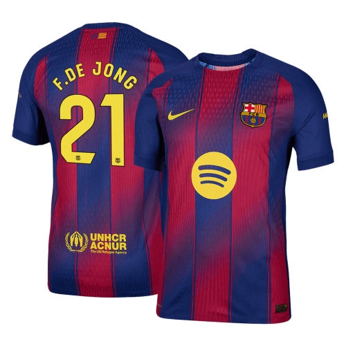 Barcelona F.DE JONG #21 Home Soccer Jersey Authentic 2025/26