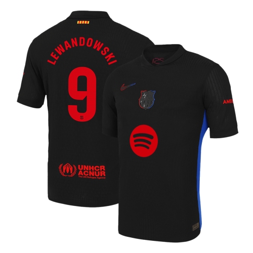 Barcelona LEWANDOWSKI #9 Away Soccer Jersey Authentic 2024/25 - Spotify Logo Without Text