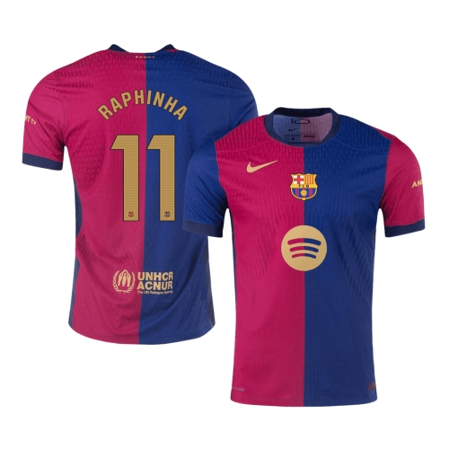 Barcelona RAPHINHA #11 Home Soccer Jersey Authentic 2024/25 -