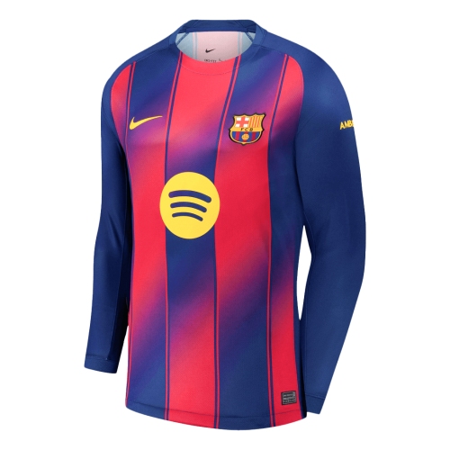 Barcelona Long Sleeve Home Soccer Jersey 2025/26