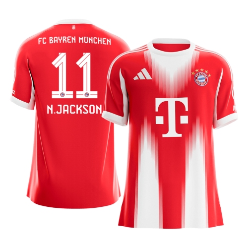 Bayern Munich N.JACKSON #11 Home Soccer Jersey 2025/26