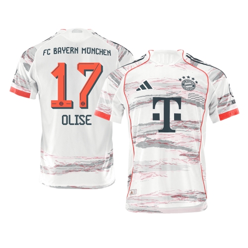 OLISE #17 Authentic Bayern Munich Away Soccer Jersey 2025/26 White