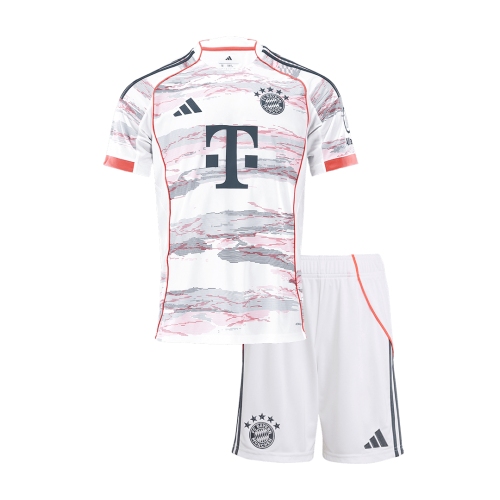 Bayern Munich Away Soccer Jersey Kit 2025/26 Kids(Jersey+Shorts)