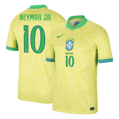 Brazil NEYMAR JR #10 Home Soccer Jersey 2024