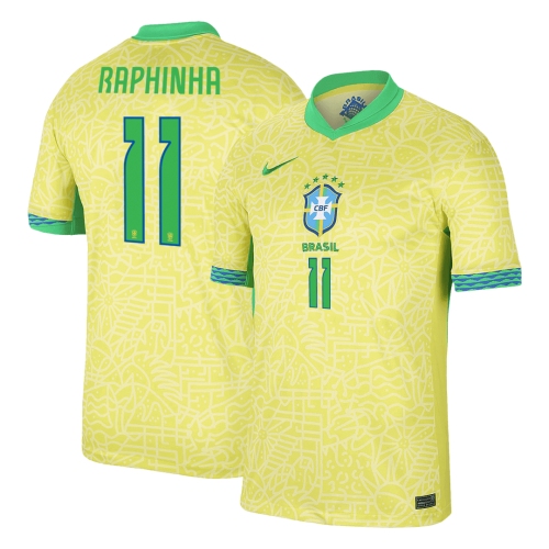 Brazil RAPHINHA #11 Home Soccer Jersey Copa America 2024