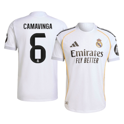 CAMAVINGA #6 Authentic Real Madrid Home Soccer Jersey 2025/26 White