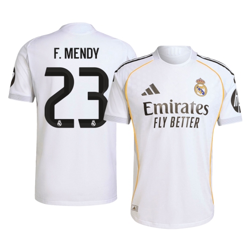 F.MENDY #23 Authentic Real Madrid Home Soccer Jersey 2025/26 White