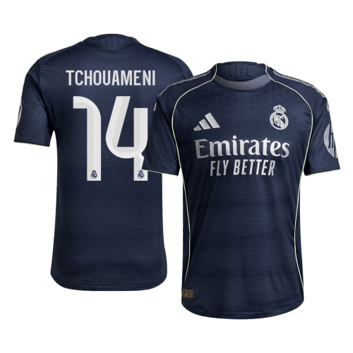 TCHOUAMENI #14 Authentic Real Madrid Away Soccer Jersey 2025/26 Navy