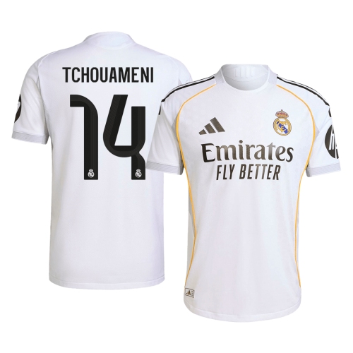 TCHOUAMENI #14 Authentic Real Madrid Home Soccer Jersey 2025/26 White
